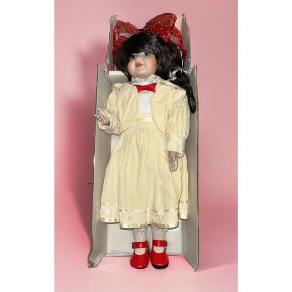 Victoria Impex Vintage 16" Porcelain Soft Body Doll, In Original Box #5/1200.